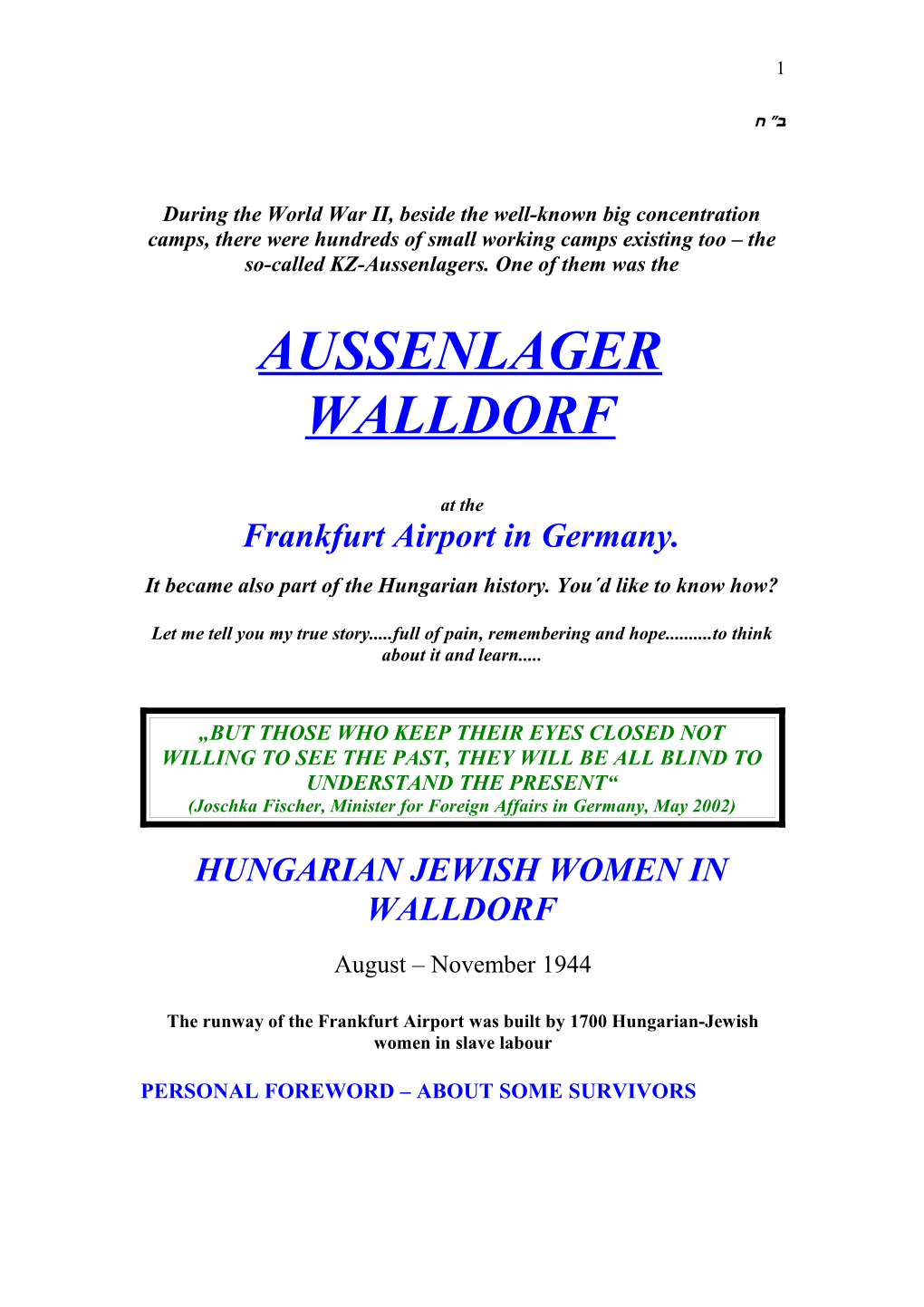 Hungarian Jewish Women in Walldorf