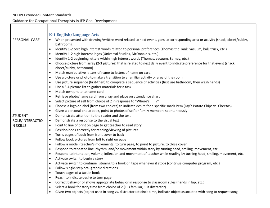 Guidance for Occupational Therapists in IEP Goal Development