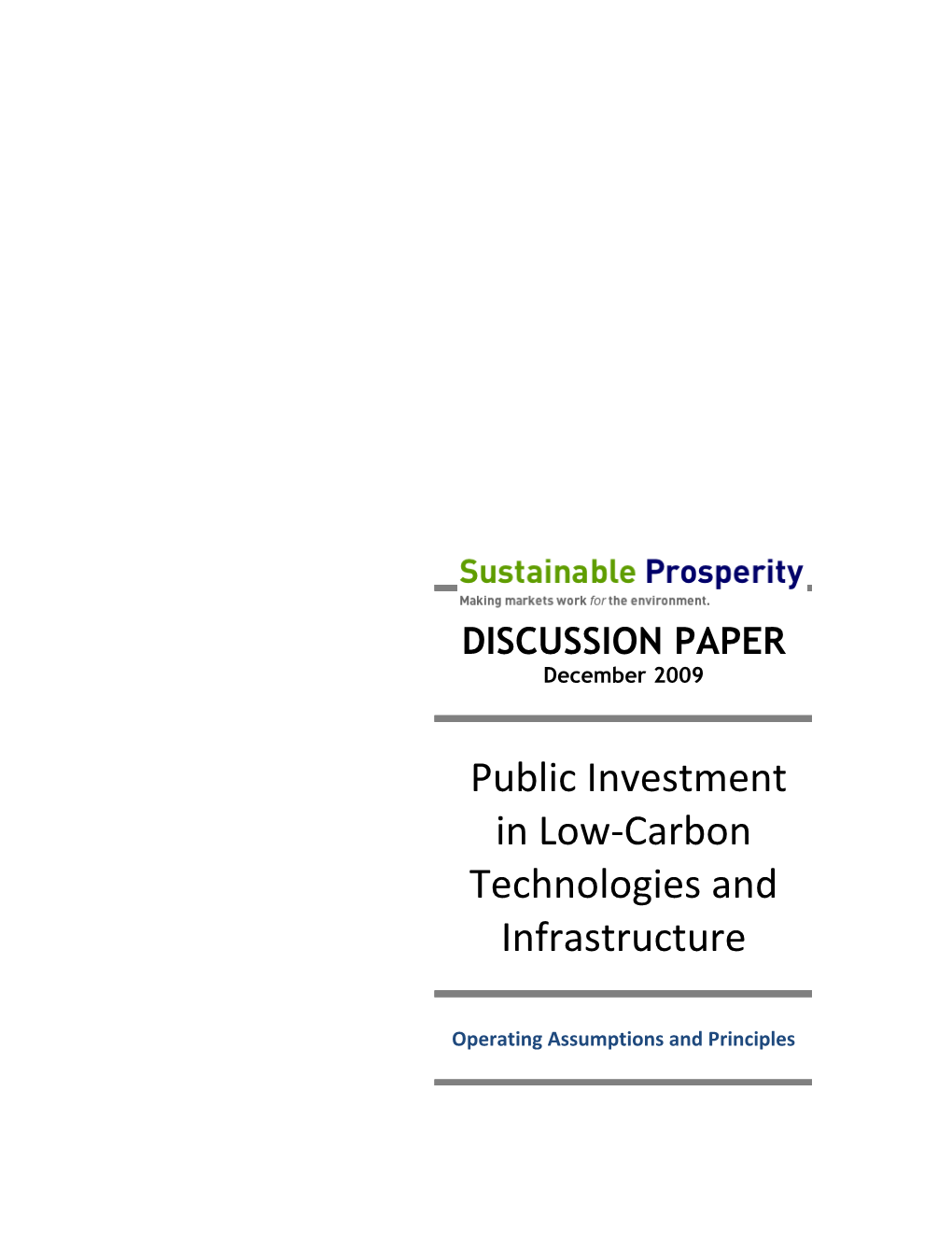 Public Investment in Low-Carbon Technologies and Infrastructure