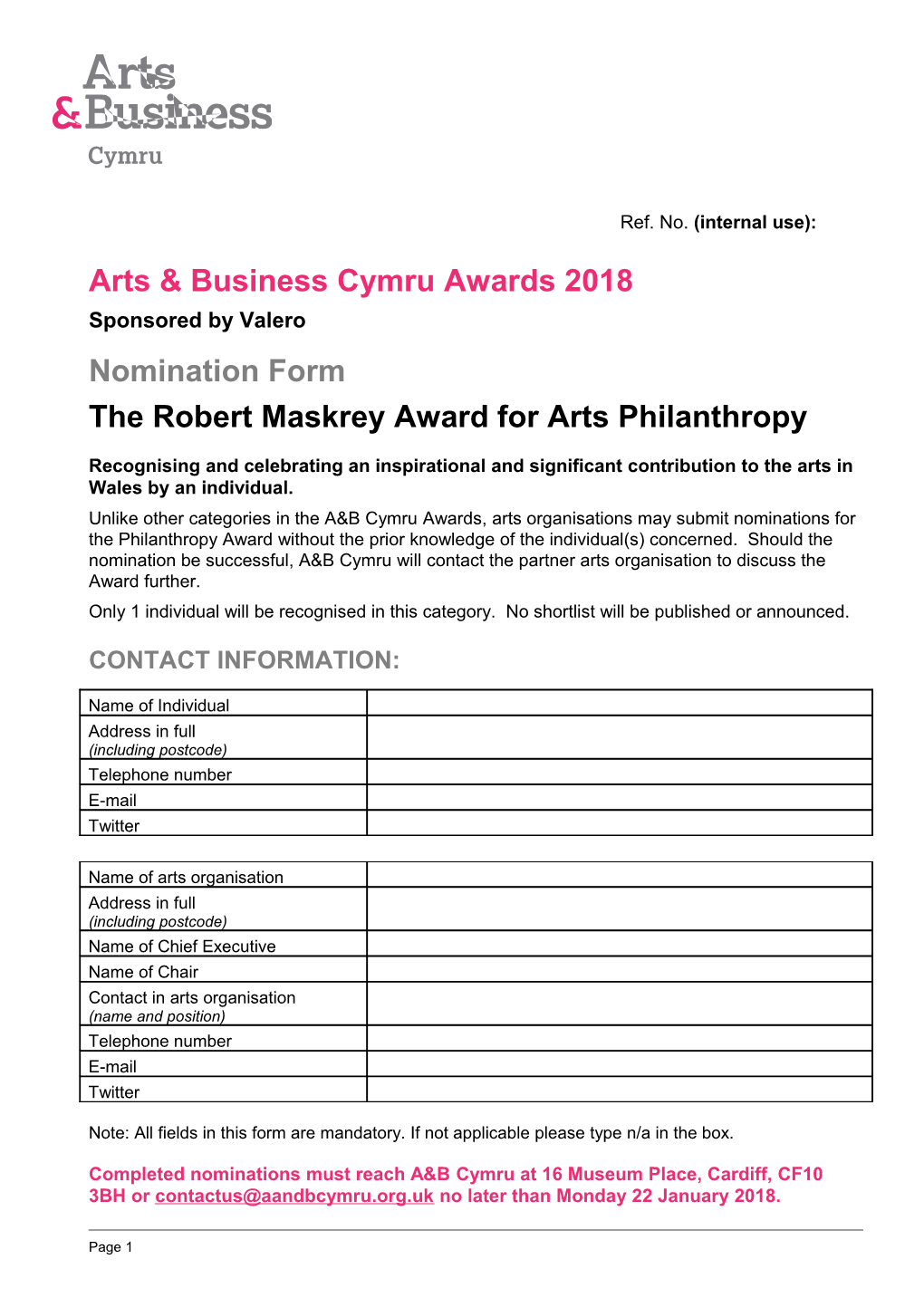 Arts & Business Cymru Awards 2018