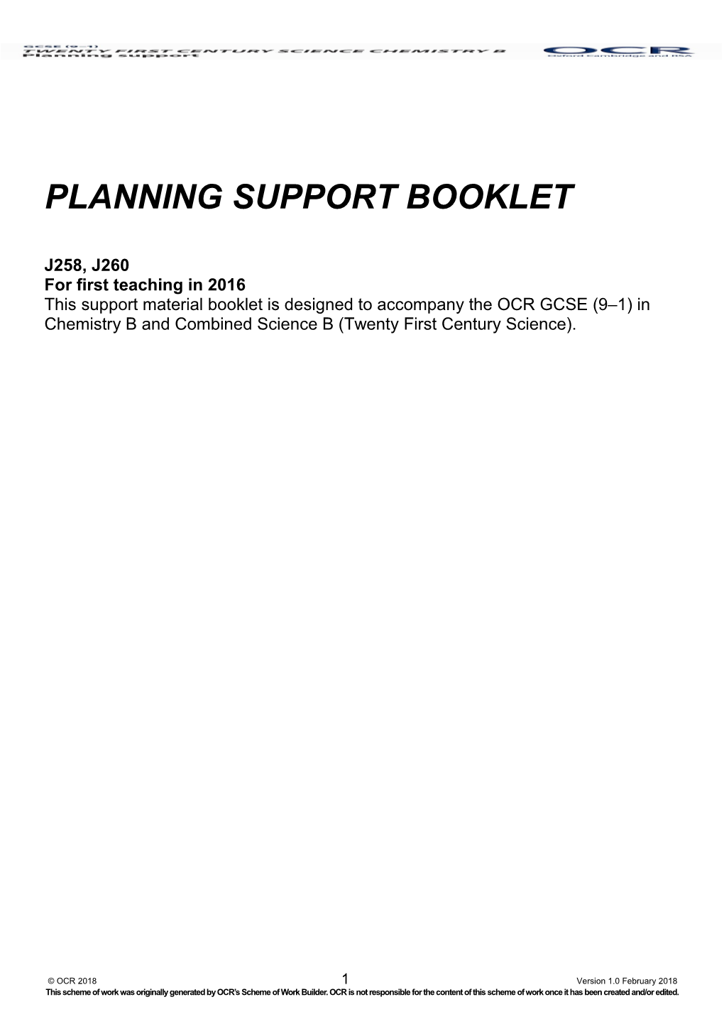 OCR GCSE (9 1) in Chemistry B and Combined Science B (Twenty First Century Science) Support