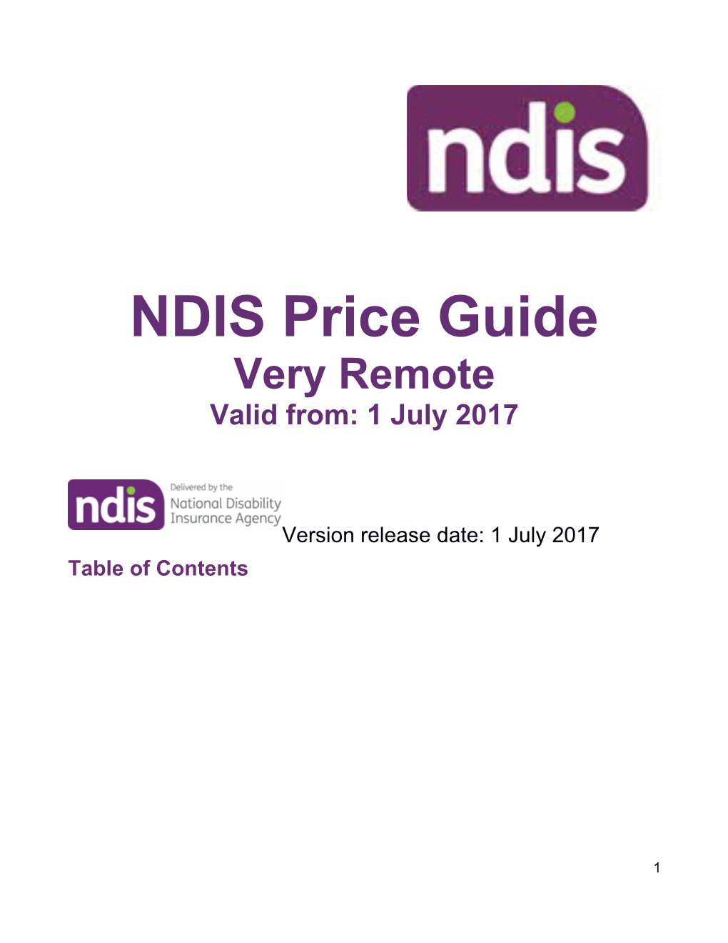 NDIS Price Guide