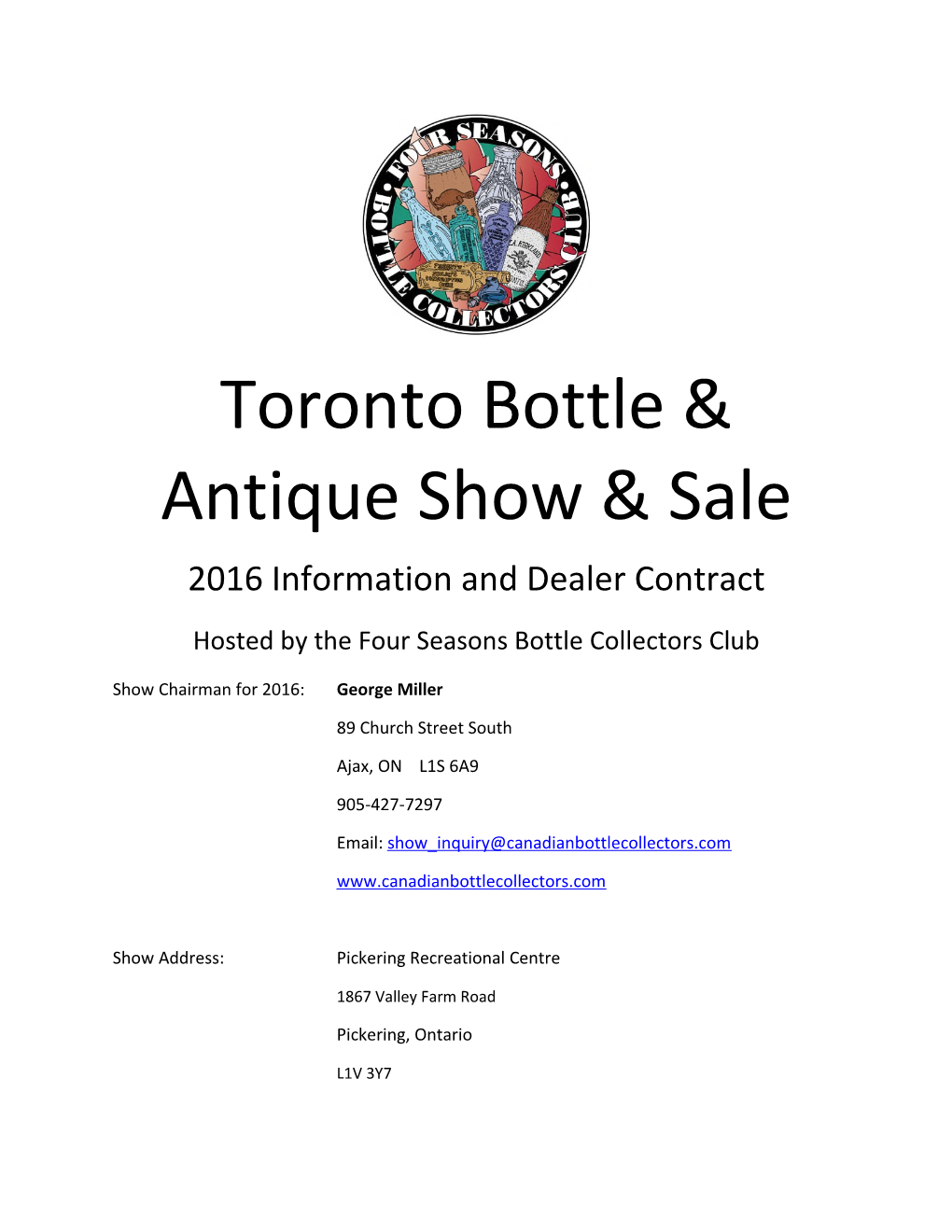 Toronto Bottle & Antique Show & Sale