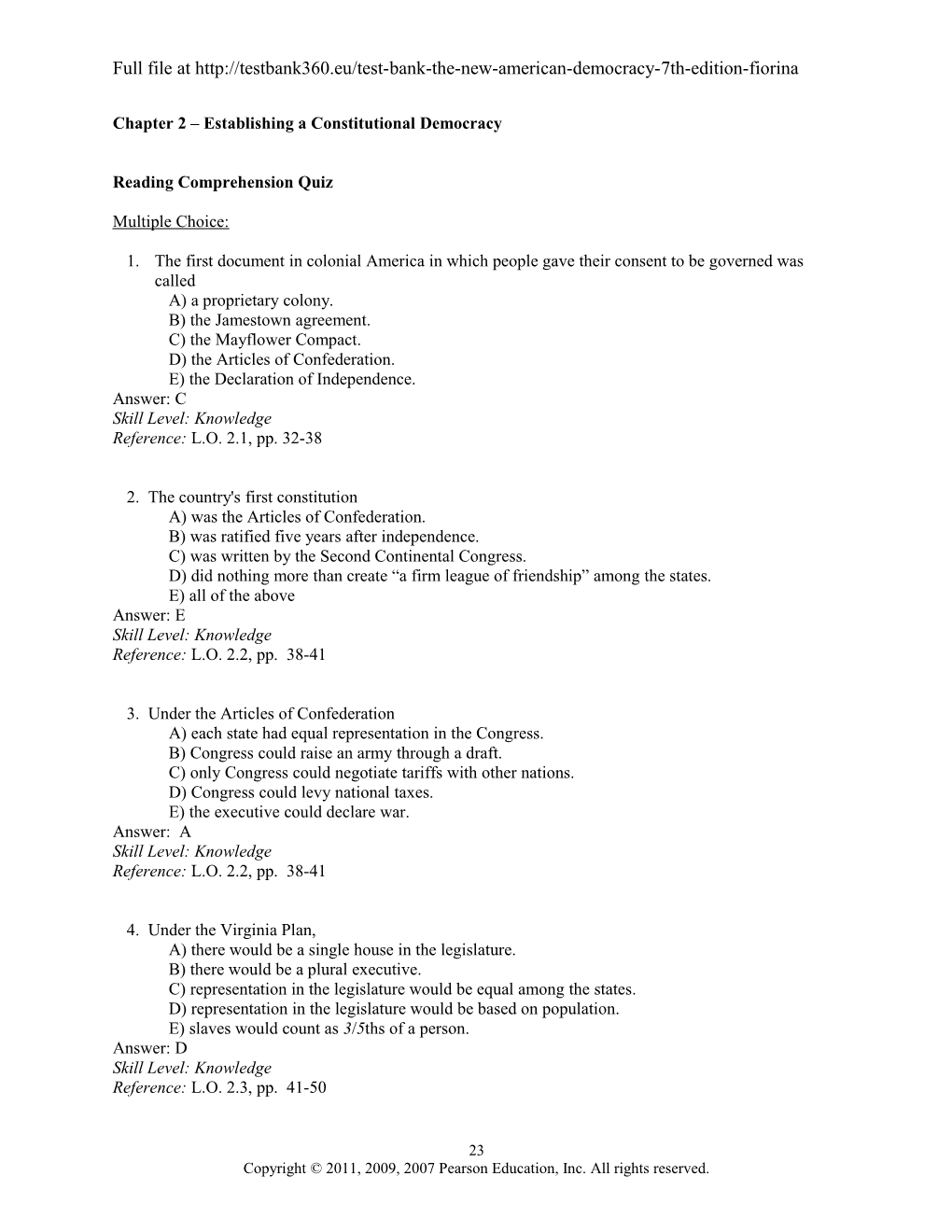 Chapter 2 Establishing a Constitutional Democracy