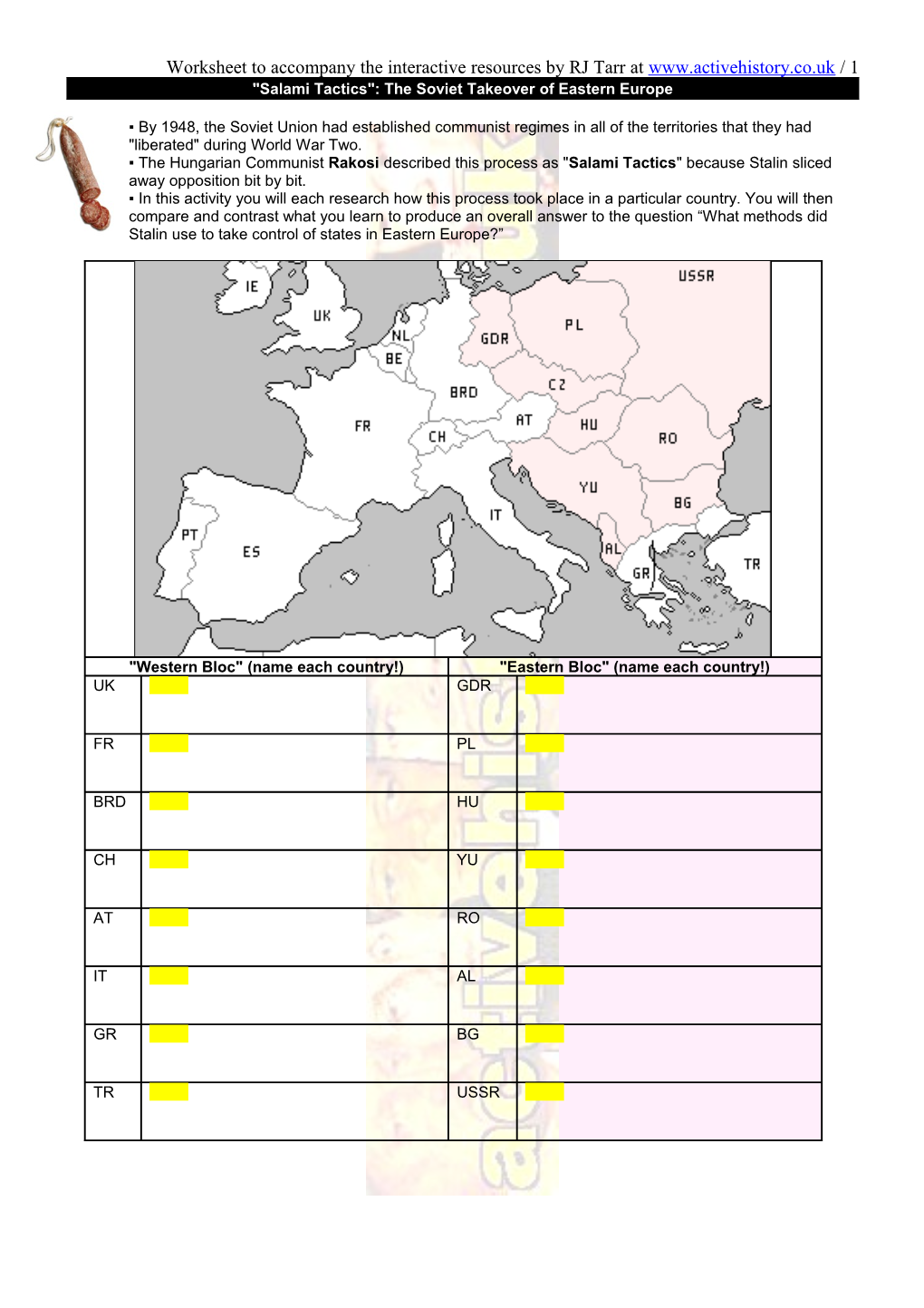 Salami Tactics : the Soviet Takeover of Eastern Europe