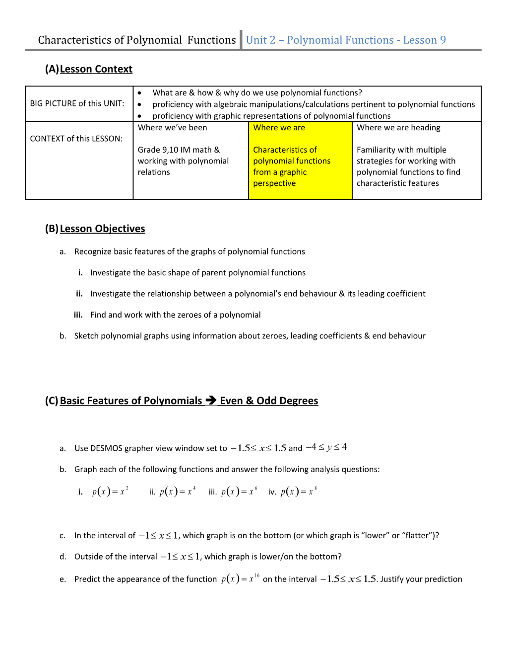 Working with Linear Functions