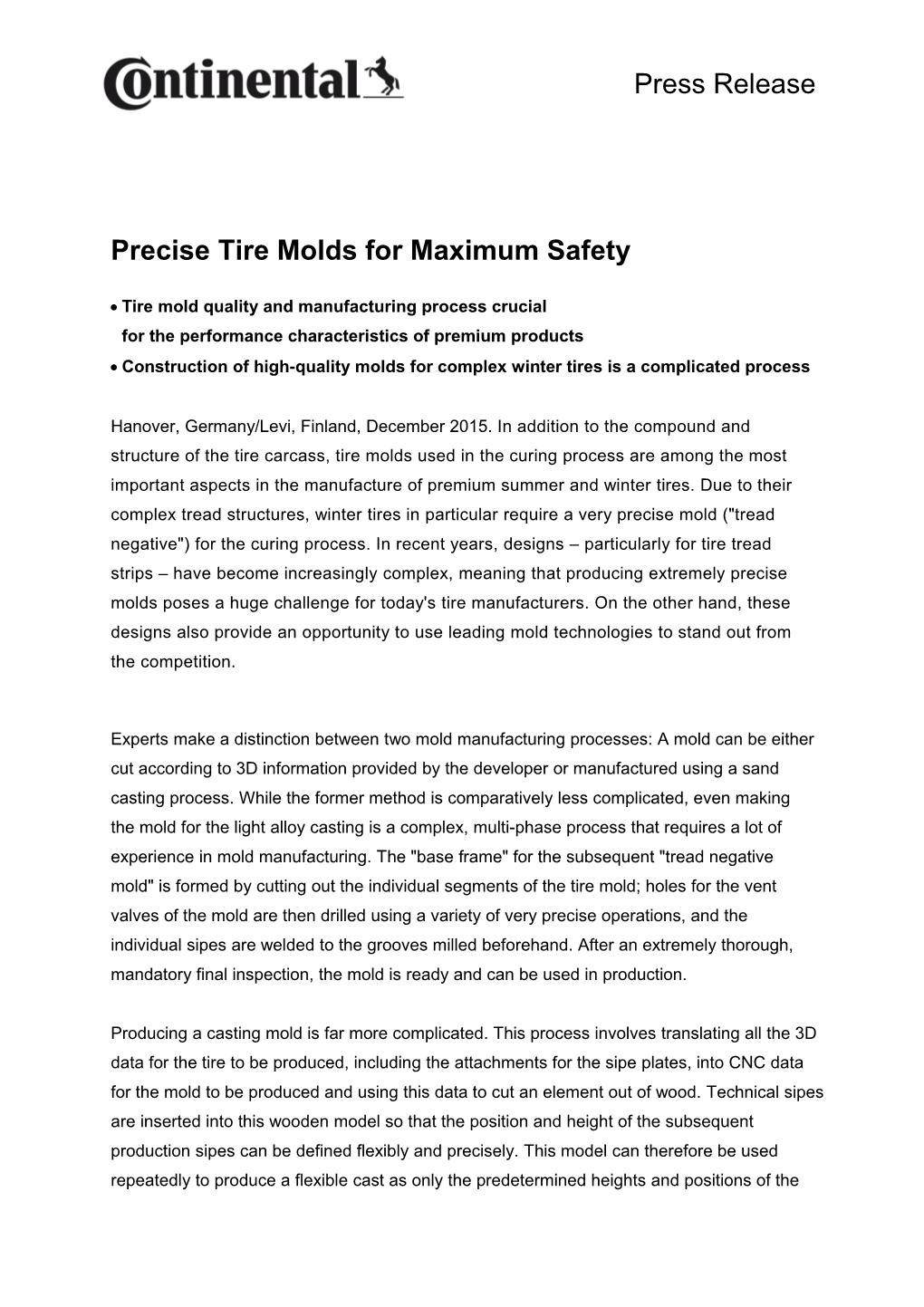 Precise Tire Molds for Maximum Safety