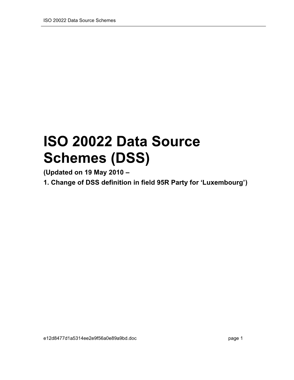 DSS in ISO 20022