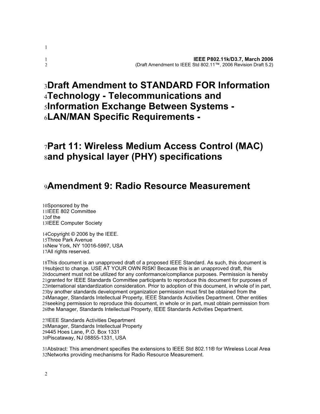 Part 11: Wireless Medium Access Control (MAC) and Physical Layer (PHY) Specifications