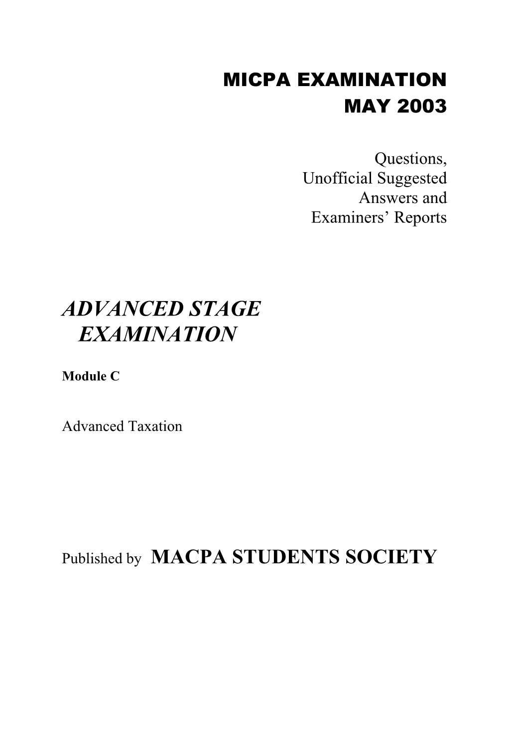 Micpa Examination