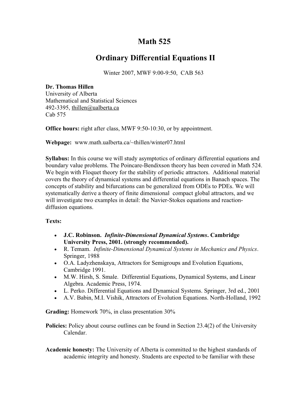 Ordinary Differential Equations II