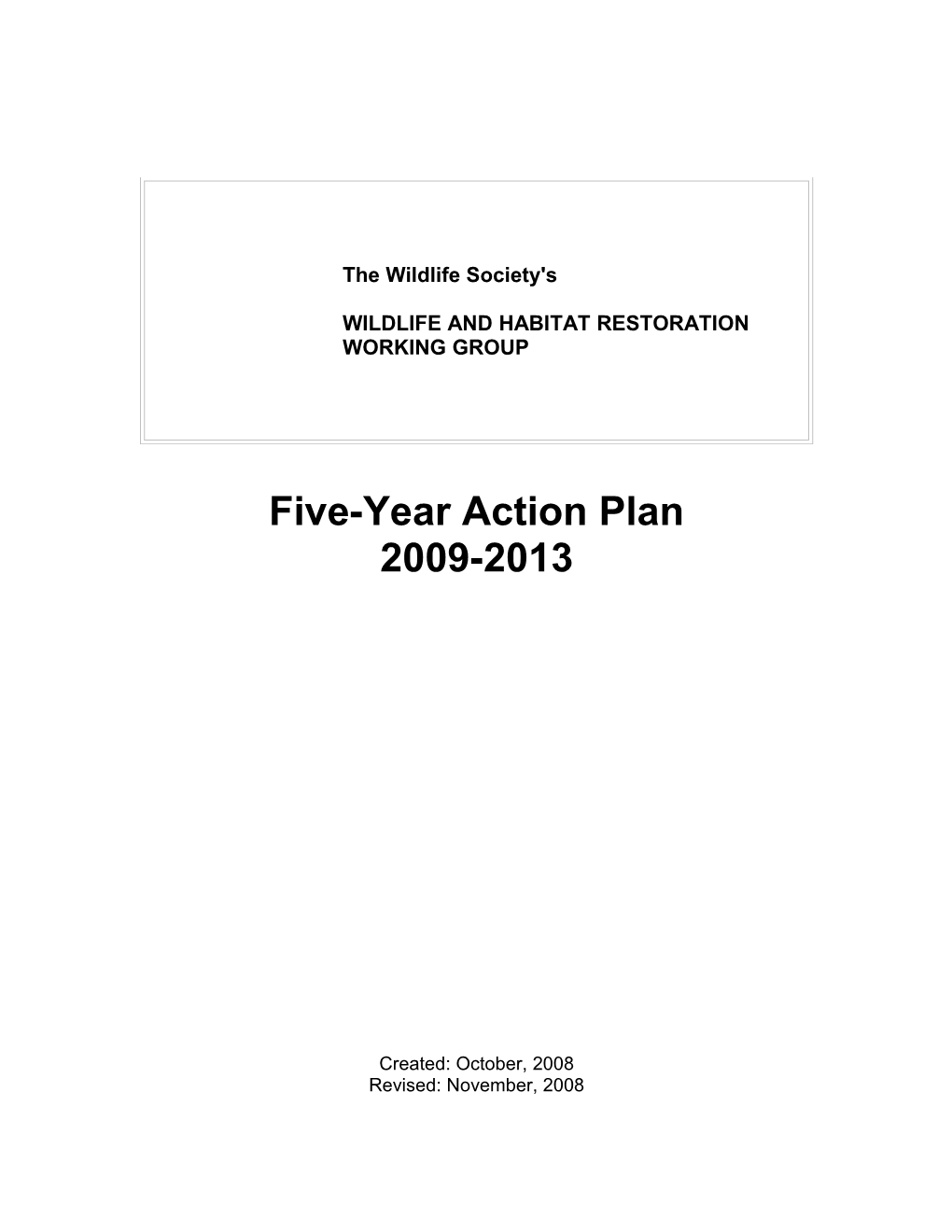 Five-Year Action Plan