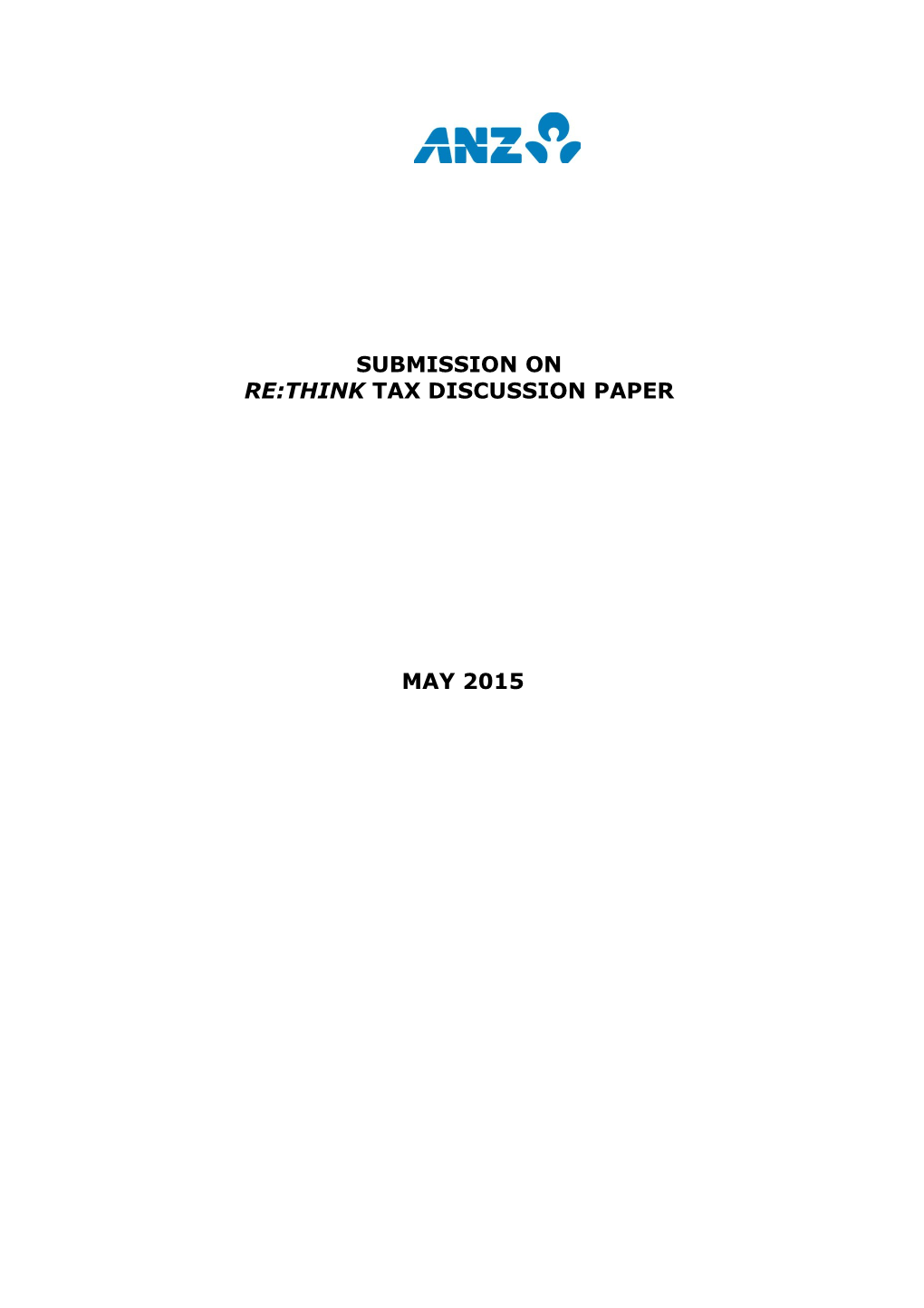 ANZ - Submission to Tax Discussion Paper