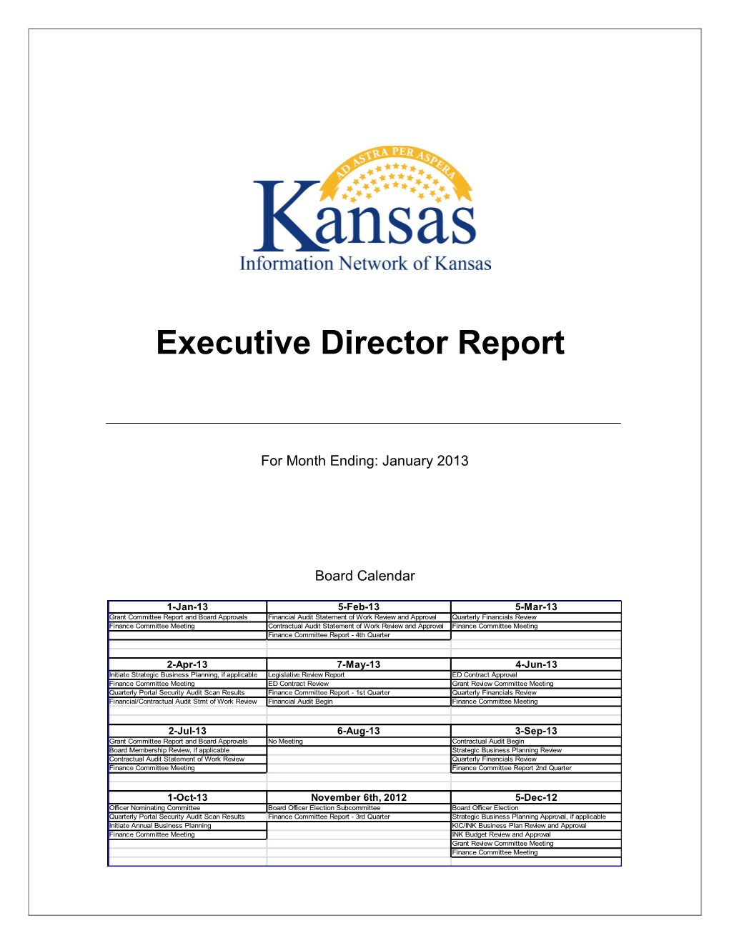 Executive Director Report