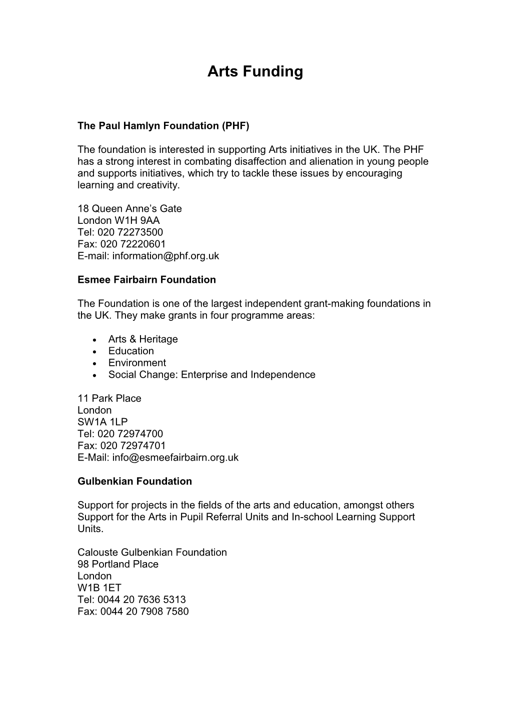 The Paul Hamlyn Foundation (PHF)