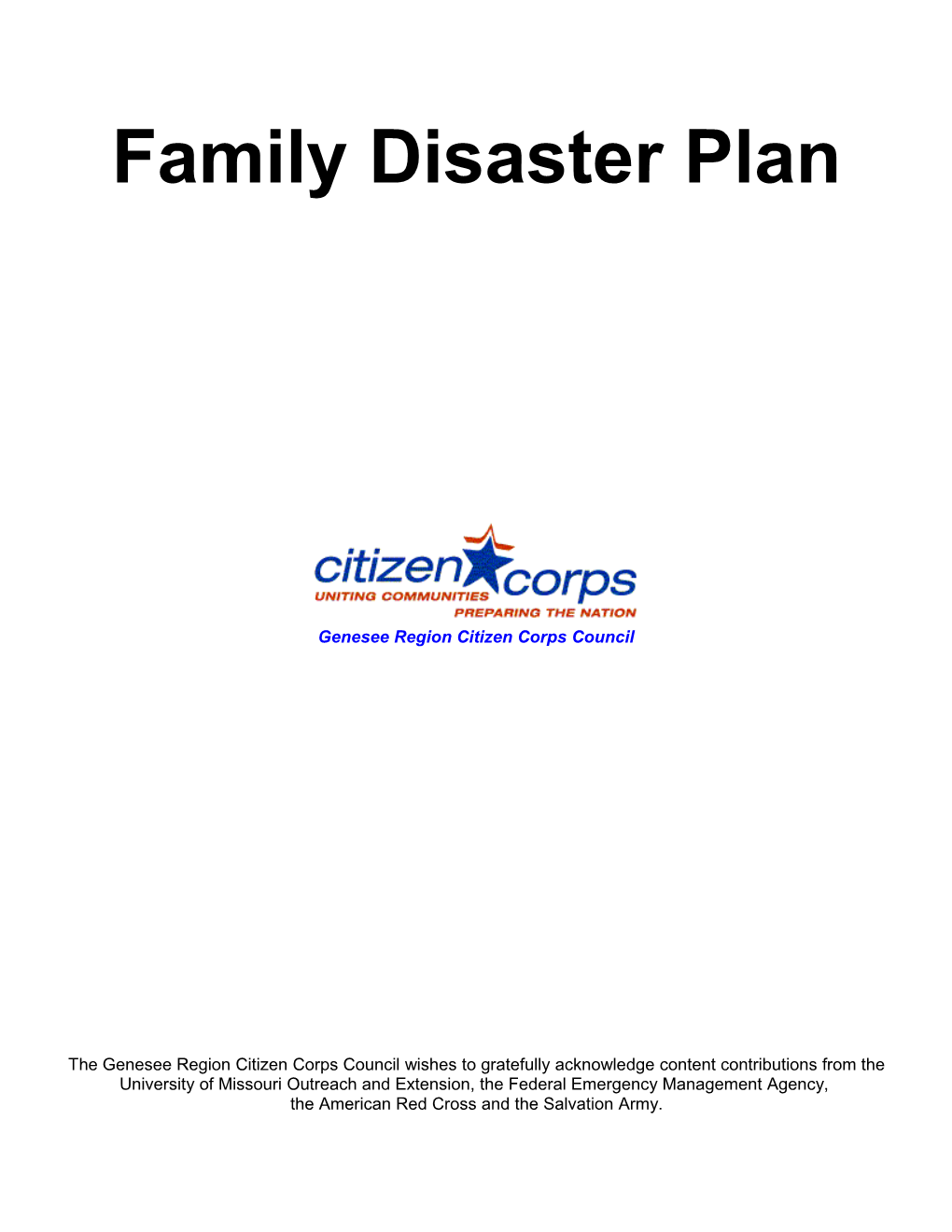 Household Safety and Emergency Plan