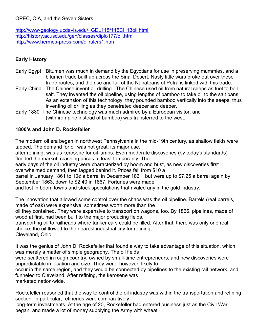 Chapter 13: Opec and Crude Oil