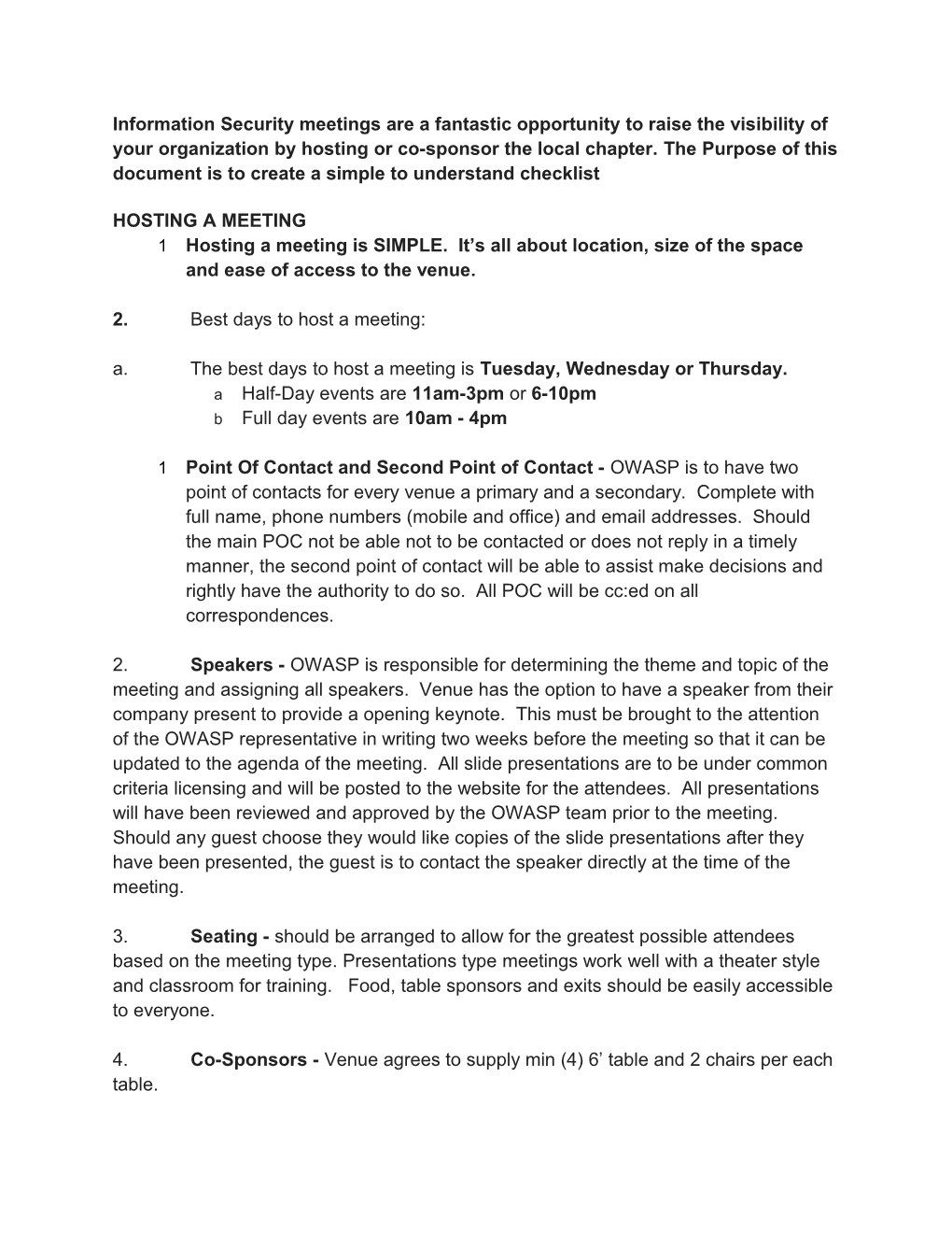 Meeting Planning Document