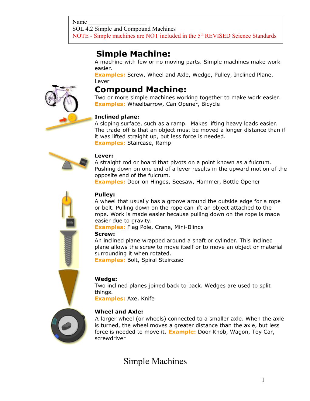 SOL 4.2 Simple Machines