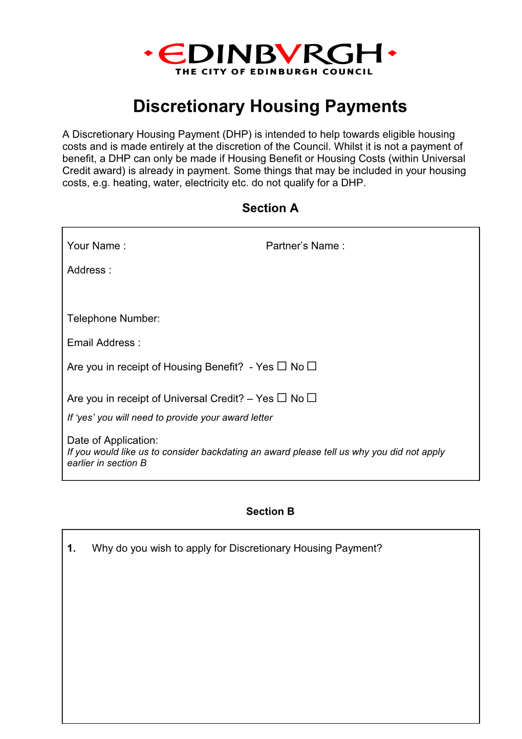 Discretionary Housing Payments