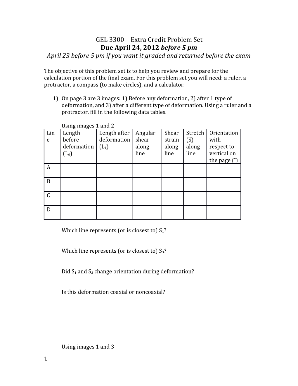 GEL 3300 Extra Credit Problem Set