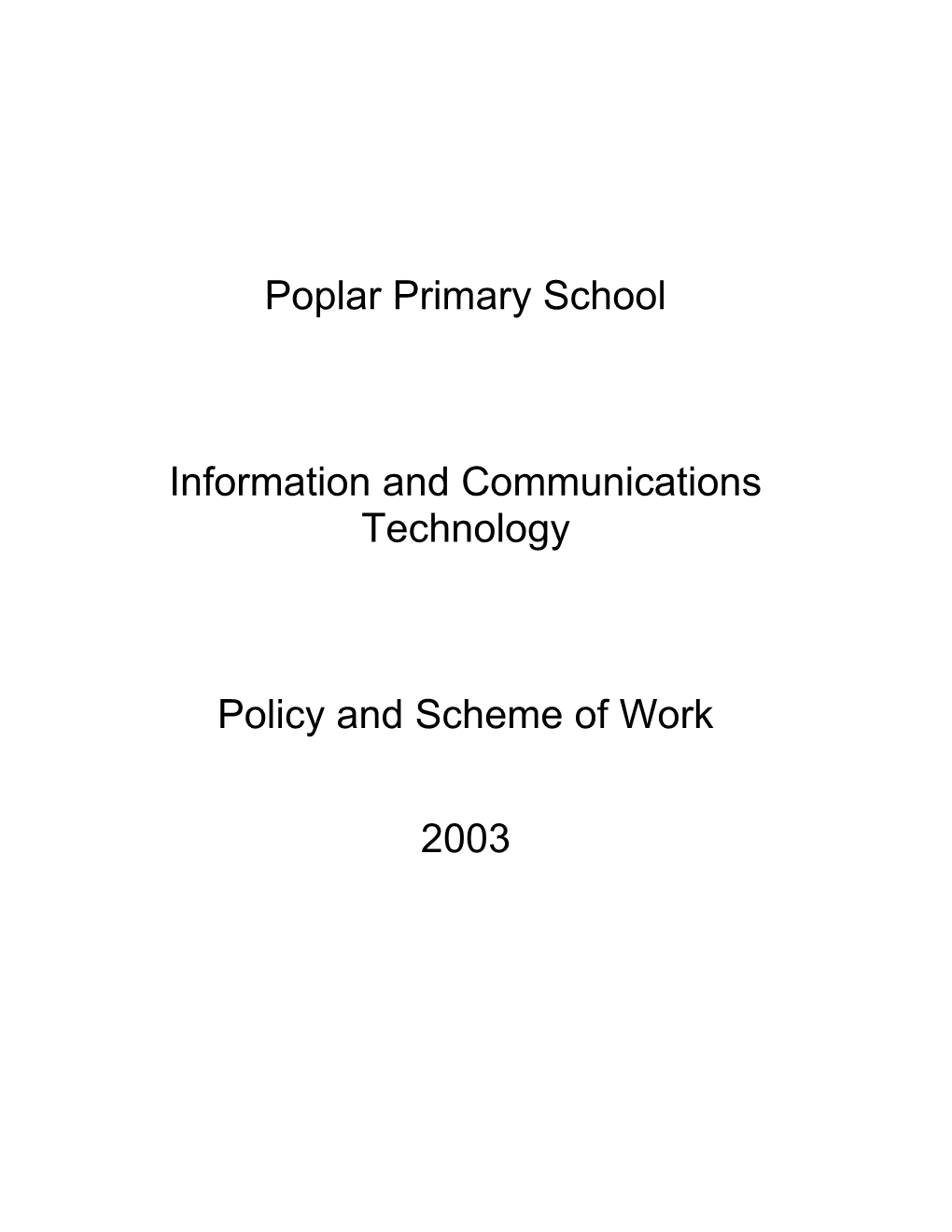 Information and Communications Technology