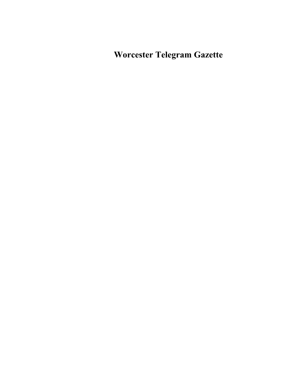 Worcester Telegram Gazette