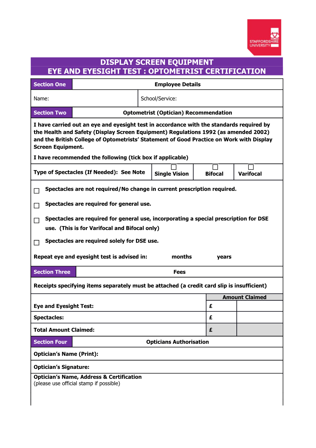 Eye and Eyesight Test : Optometrist Certification