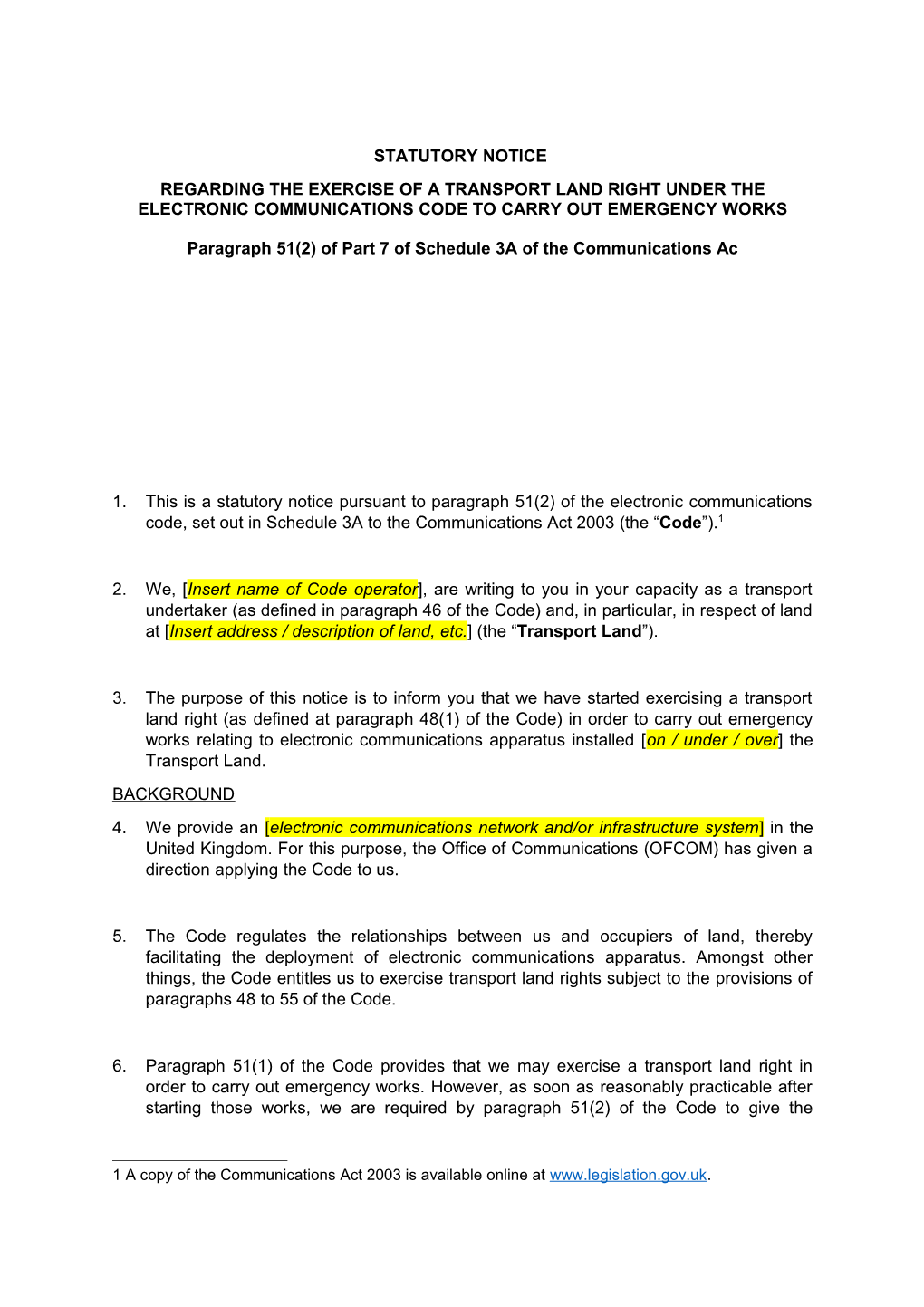 Paragraph 51(2) of Part 7 of Schedule 3A of the Communications Ac