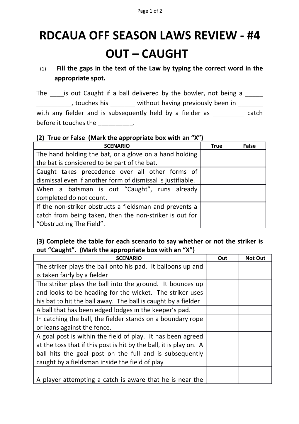 Rdcaua Off Season Laws Review - #4