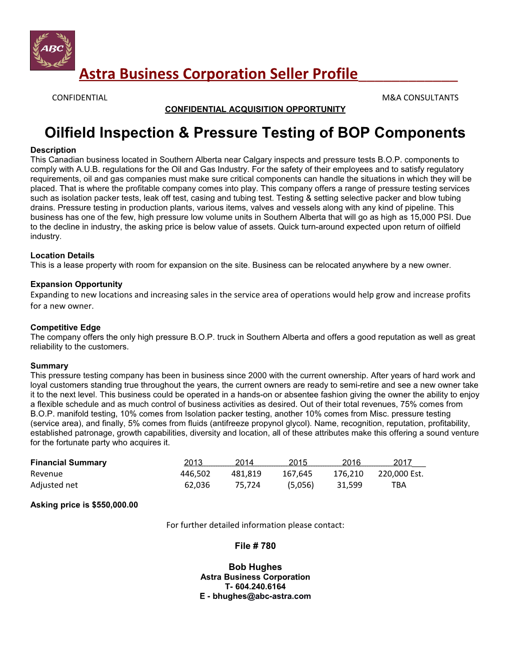 Oilfield Inspection & Pressure Testing of BOP Components