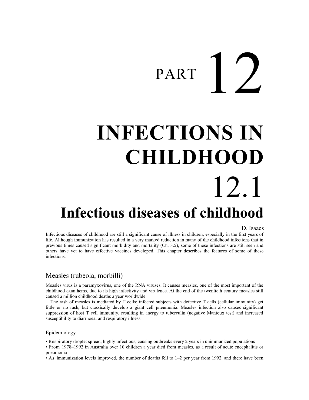 Infections in Childhood
