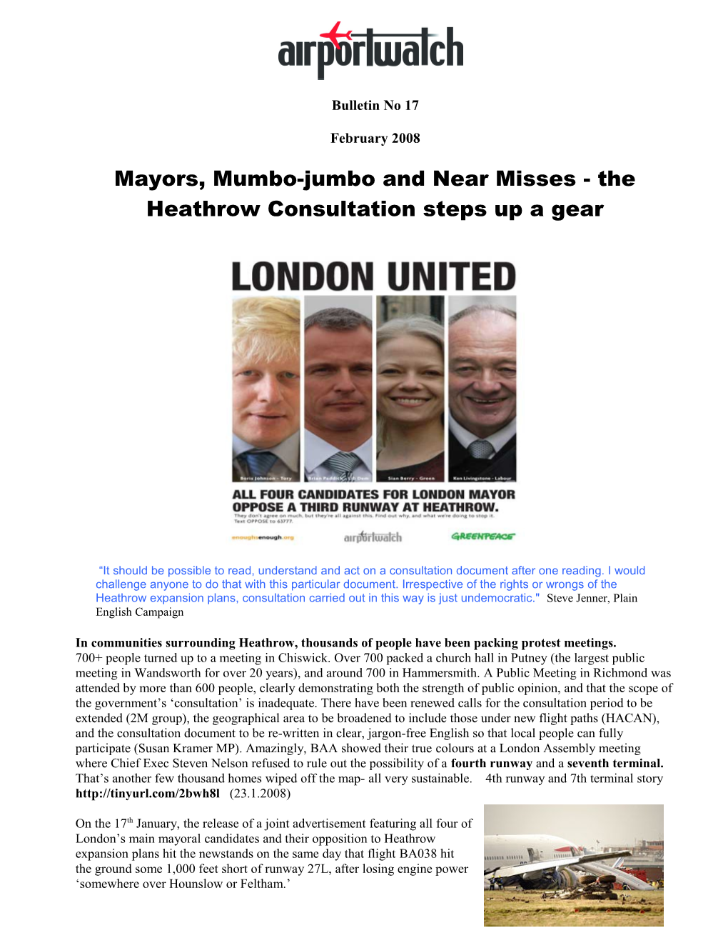 Mayors, Mumbo-Jumbo and Near Misses- the Heathrow Consultation Steps up a Gear