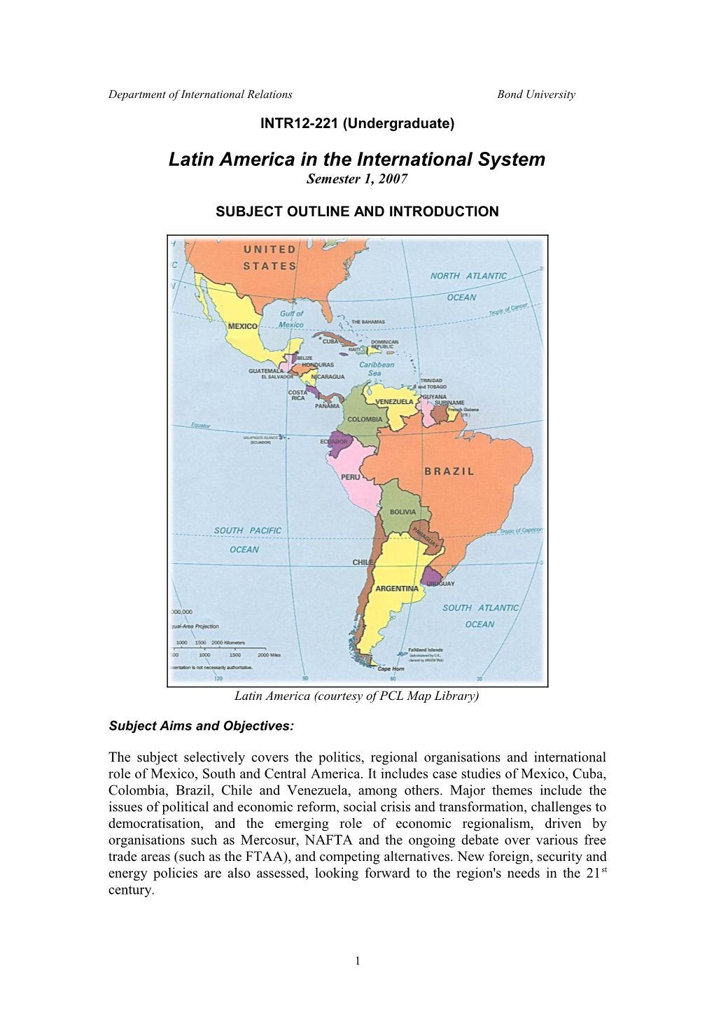 South and Central America in the International System