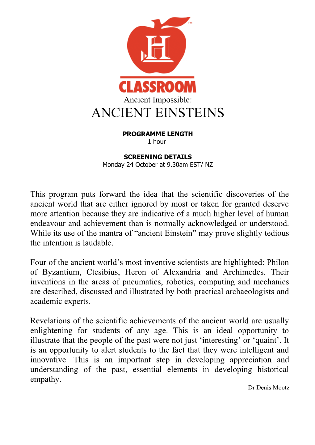 Ancient Impossible: ANCIENT EINSTEINS