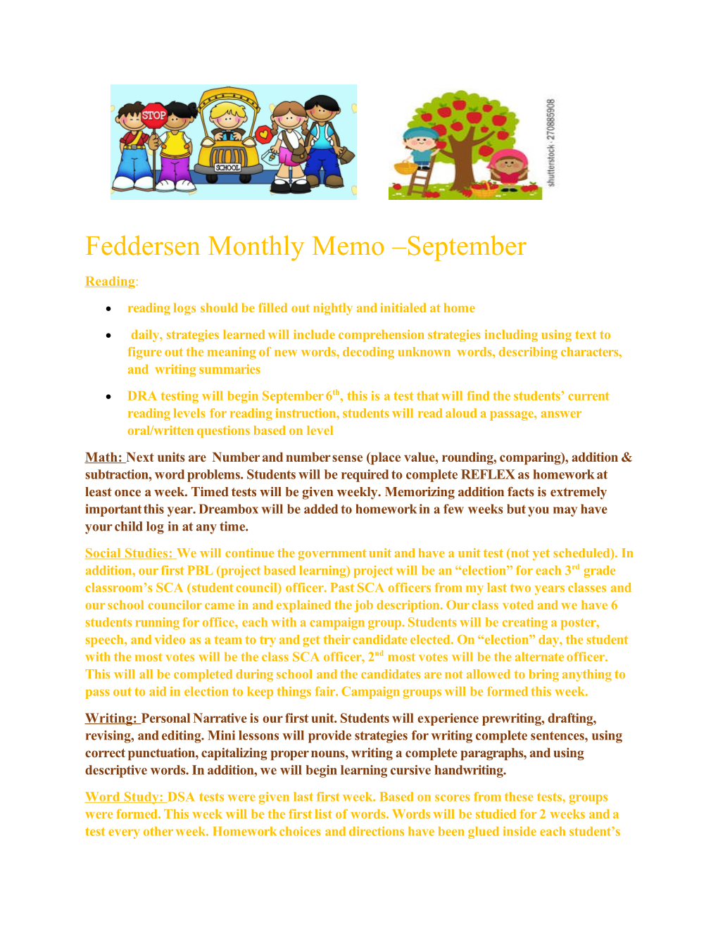 Feddersen Monthly Memo September