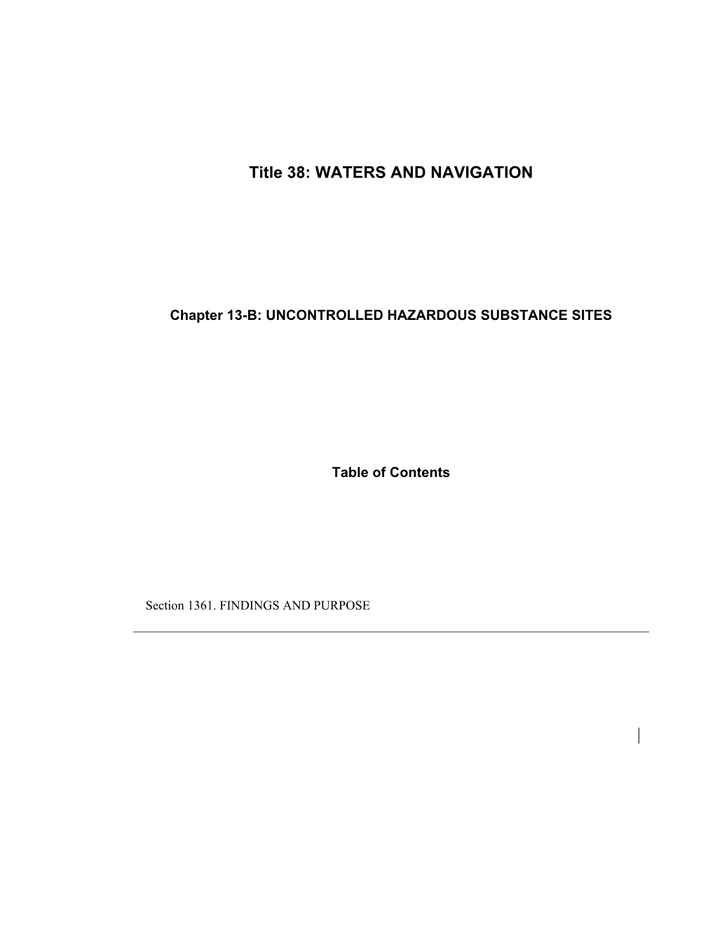 MRS Title 38, Chapter13-B: UNCONTROLLED HAZARDOUS SUBSTANCE SITES