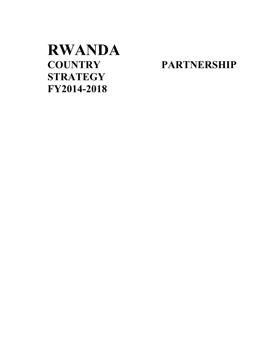 Country Partnership Strategy