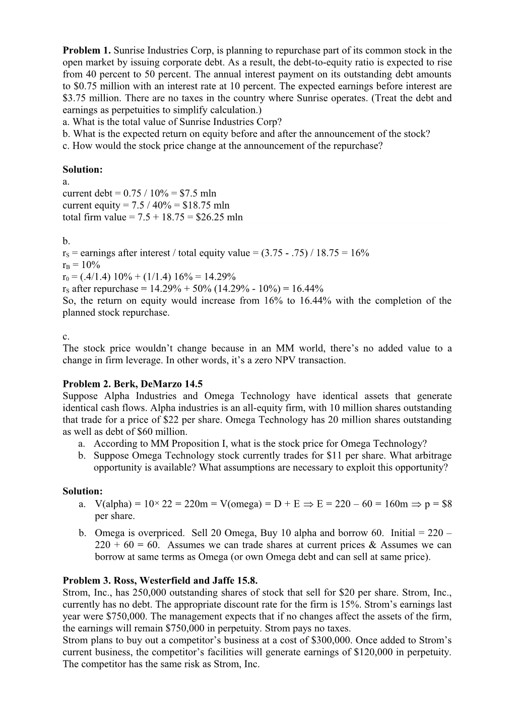 A. What Is the Total Value of Sunrise Industries Corp?