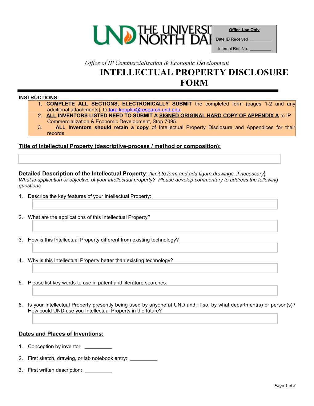 Office of IP Commercialization & Economic Development