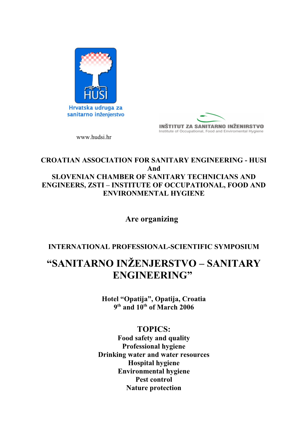 Croatian Association for Sanitary Engineering - Husi