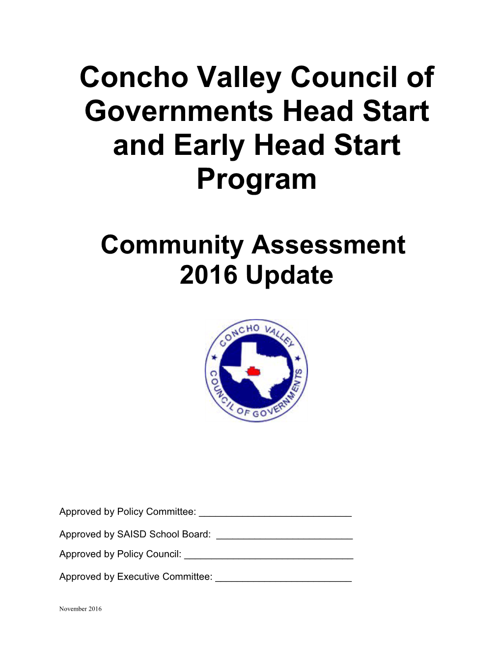 Concho Valley Council of Governments Rural Head Start Program
