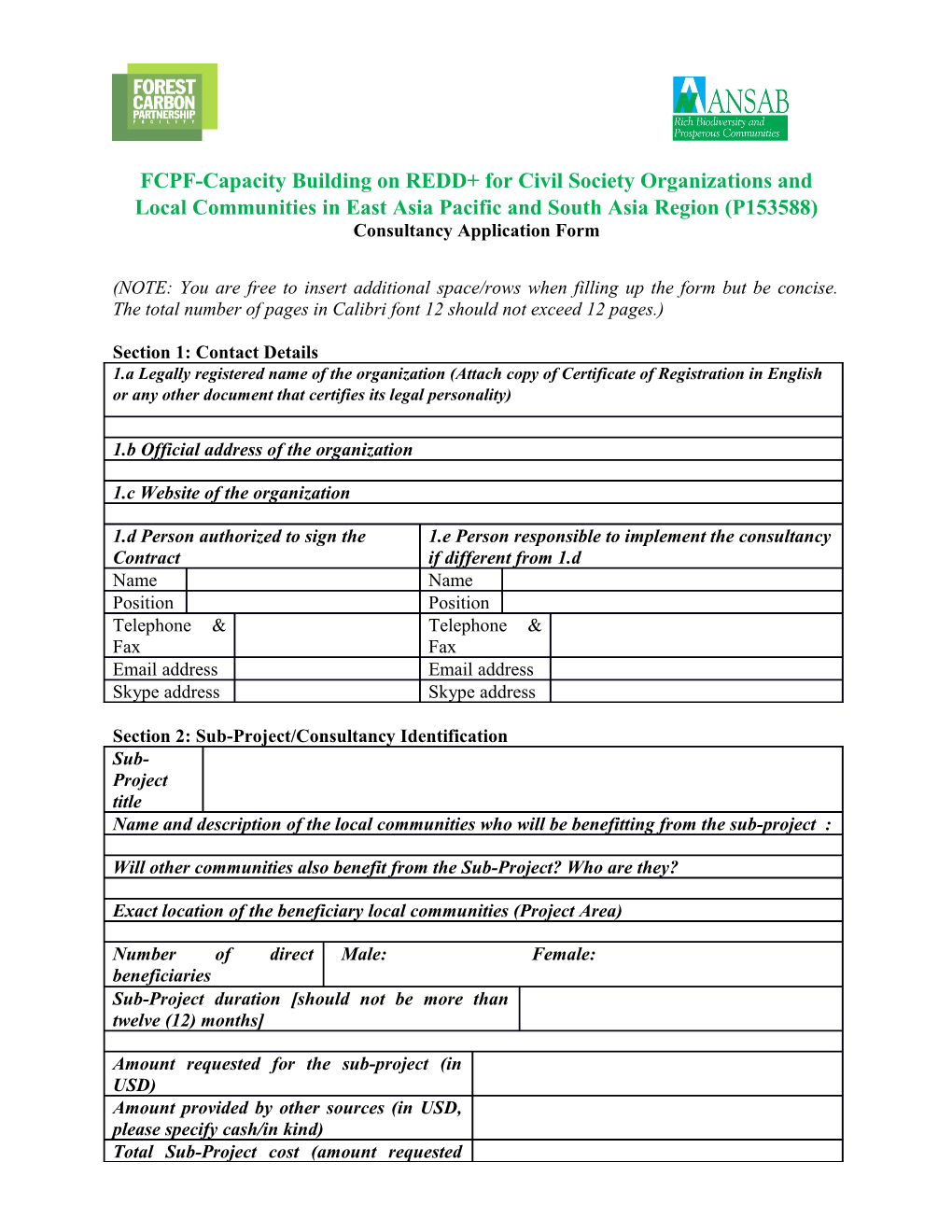 Consultancy Application Form