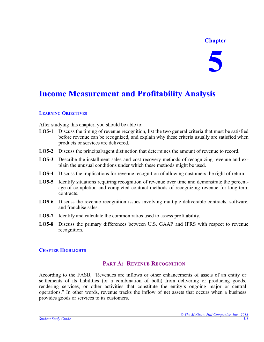 Income Measurement and Profitability Analysis