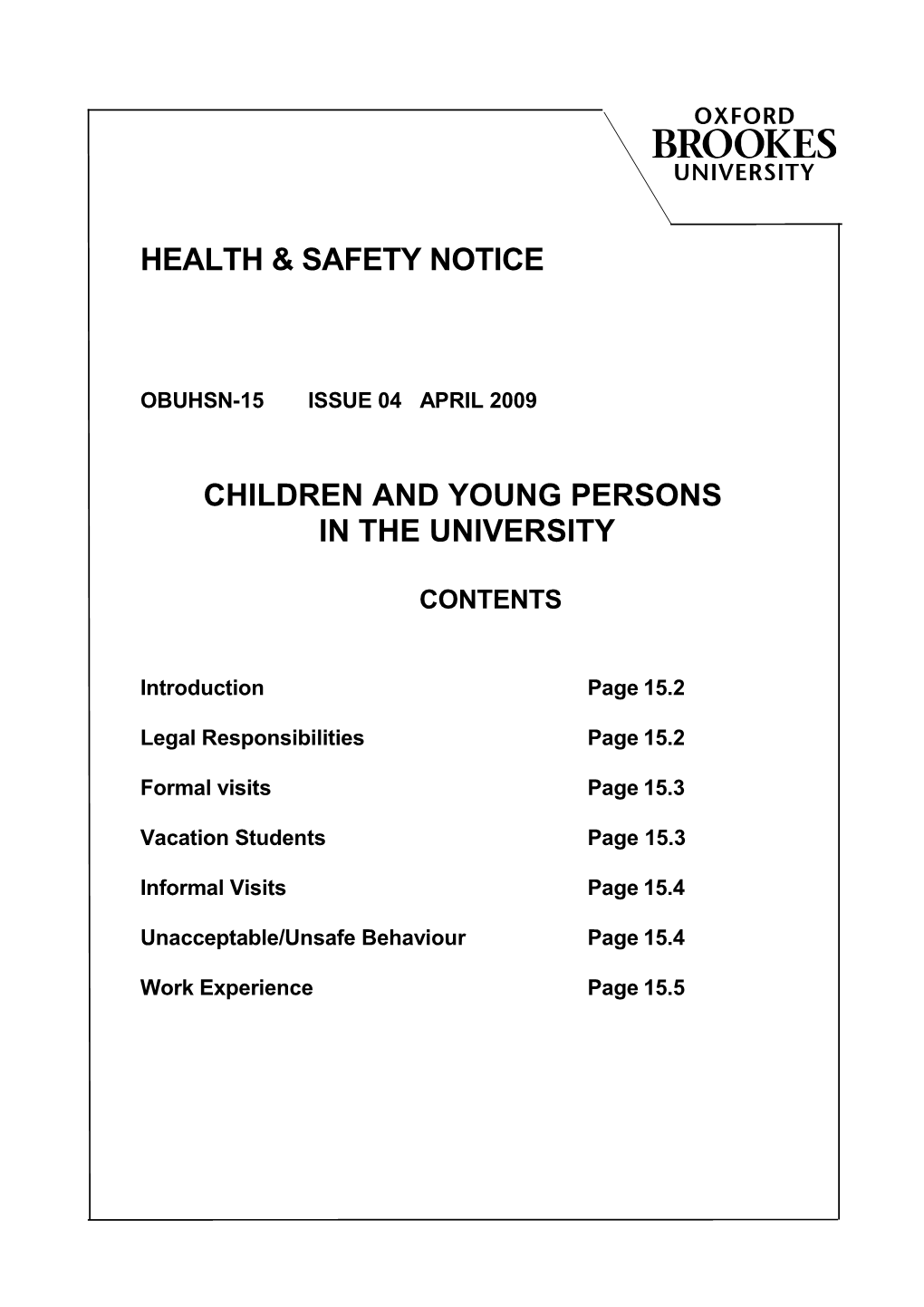 Children and Young Persons