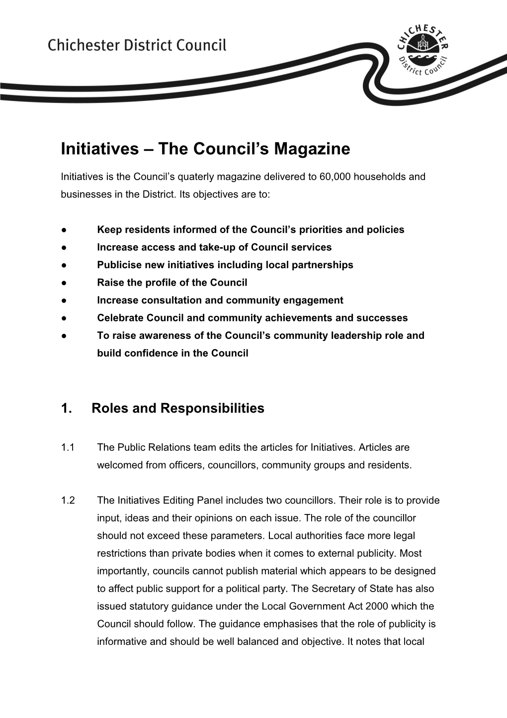 Initiatives the Council S Magazine