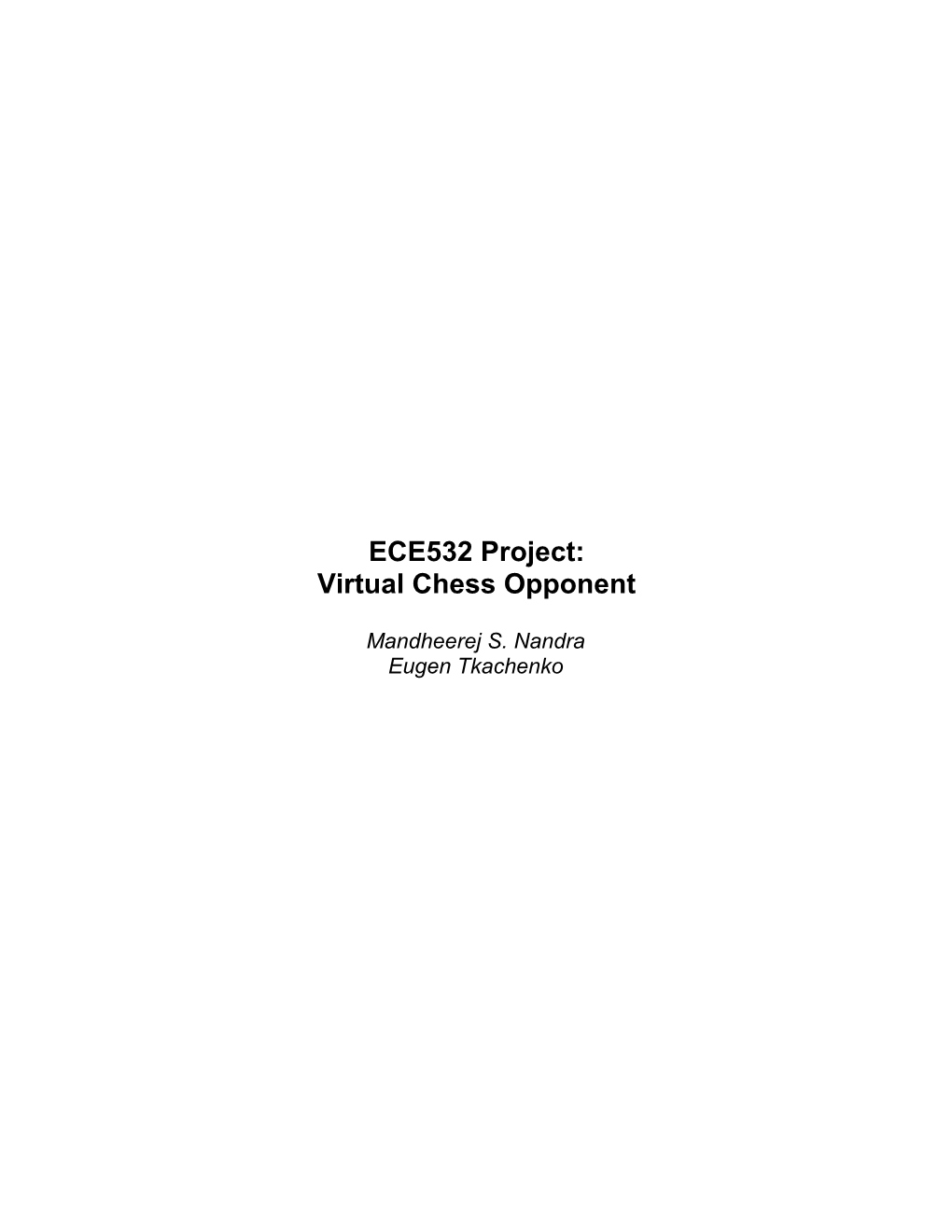 Virtual Chess Opponent