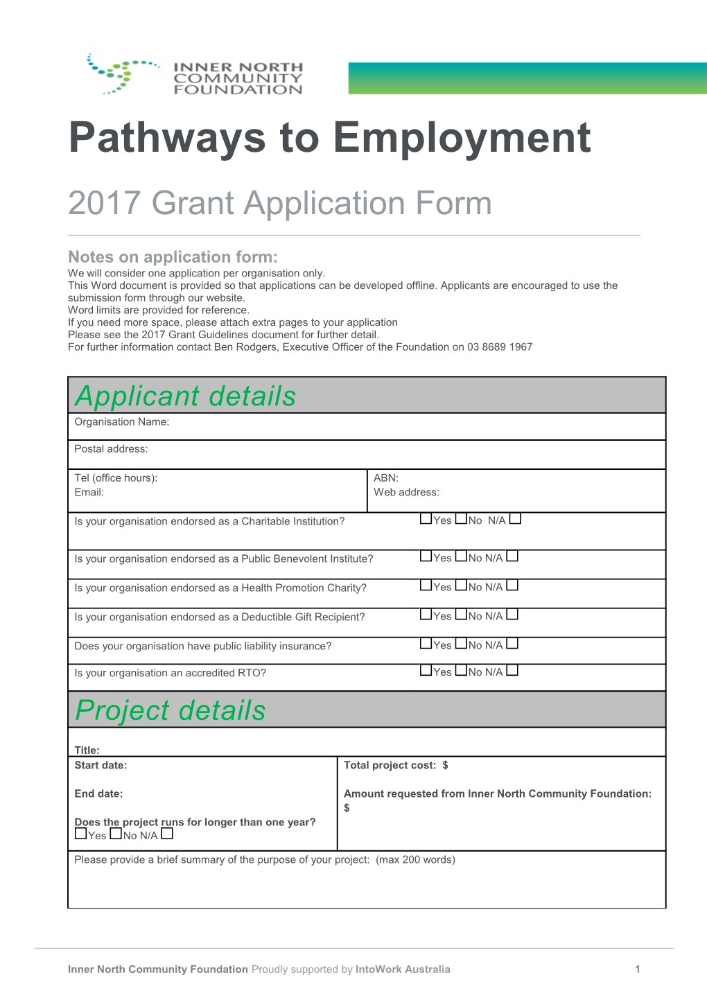 2017Grant Application Form