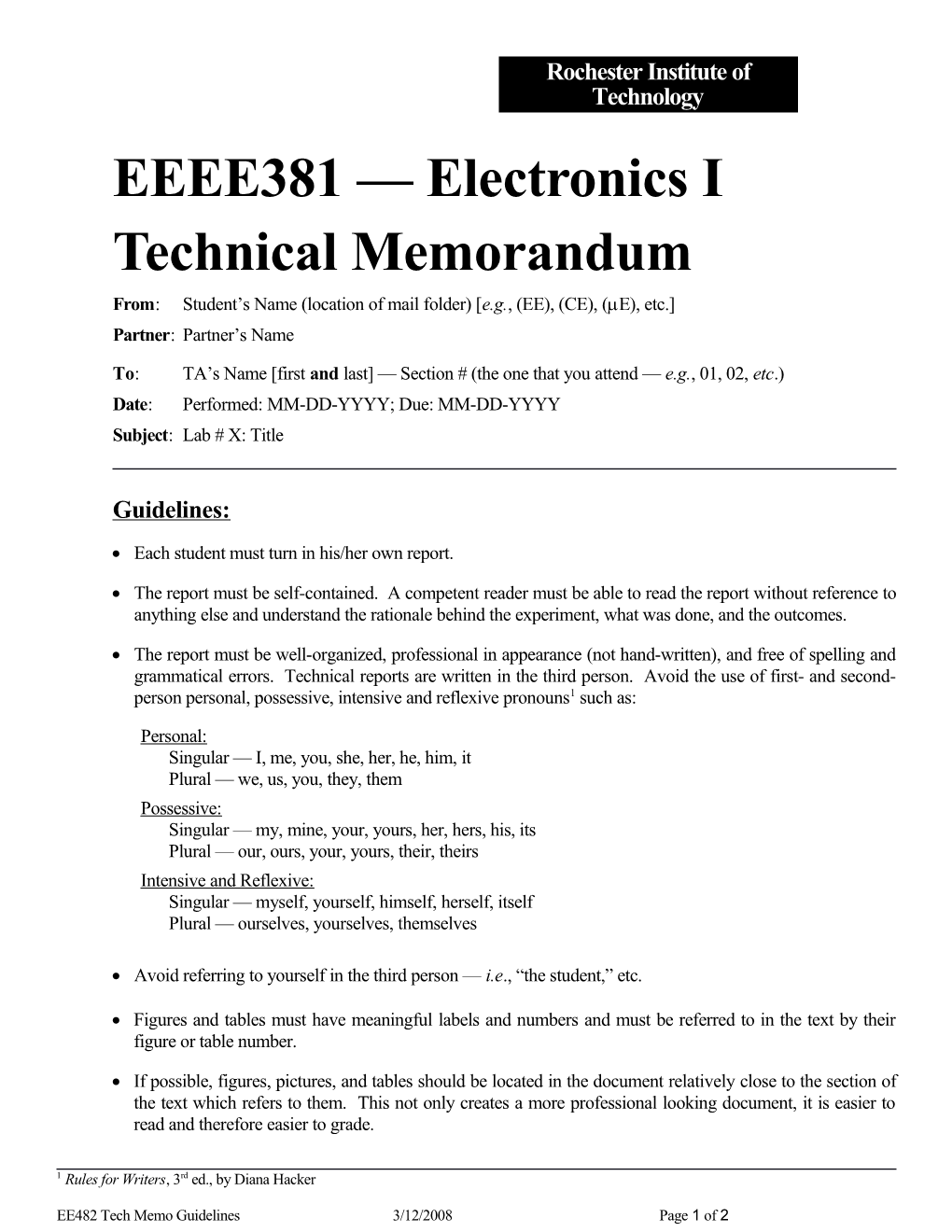 From:Student S Name (Location of Mail Folder) E.G., (EE), (CE), ( E), Etc