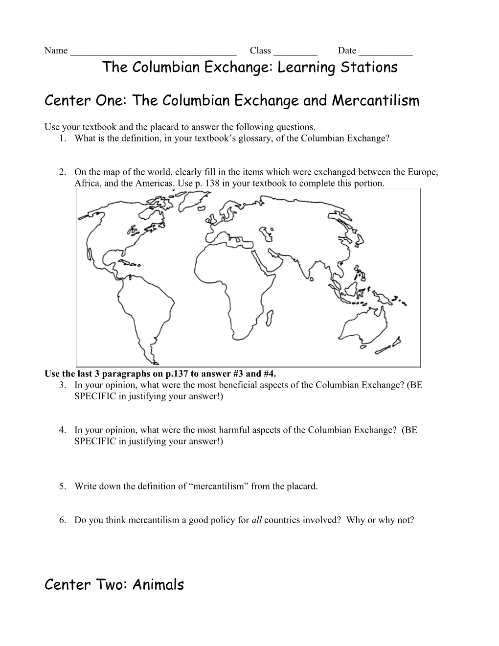 The Columbian Exchange: Learning Stations